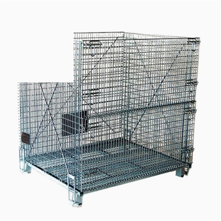 Tall foldable wire mesh container FM-HD010 with lid - 800kg capacity for PET preforms