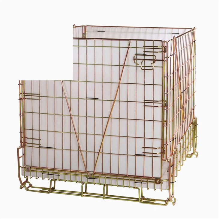 Collapsible wire mesh pallet container FM-PC22 - 5+1 stacking 600kg capacity