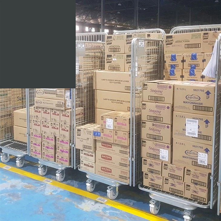 4-sided mesh roll cage FM-RC02 - 500kg capacity warehouse logistics trolley